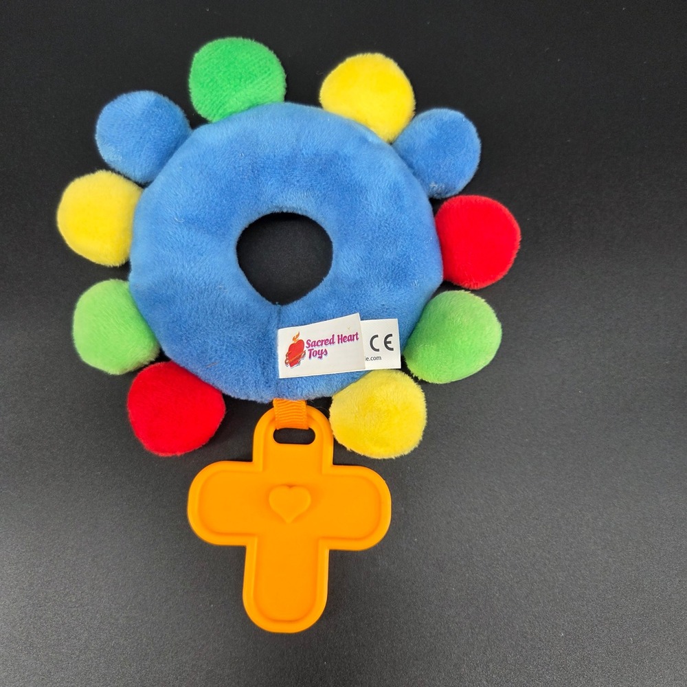 My First Rosary Sacred Heart Toys Plush Religious Baby Toy Teether - Picture 2 of 2